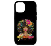 Pray Wait Trust God Plan Jesus Christian Black Woman Afro Case for iPhone 12/12 Pro