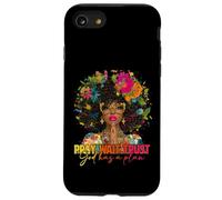 Pray Wait Trust God Plan Jesus Christian Black Woman Afro Case for iPhone SE (2020) / 7/8