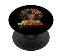 Pray Wait Trust God Plan Jesus Christian Black Woman Afro PopSockets Adhesive PopGrip
