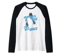Pray with Purpose Live with Grace Christian Streetwear Raglan Baseball Tee