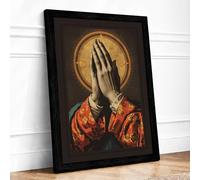 Prayer and Blessing Surrealism Framed Wall Art Print A3 Black
