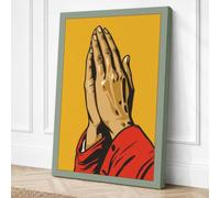 Prayer and Devotion Religious Canvas Wall Art Print 36x24 Inch