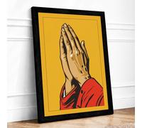 Prayer and Devotion Religious Framed Wall Art Print A1 Black