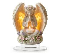 Prayer Angel Ornament, 2D Acrylic Figure with Base, Delicate Angels Desktop Decoration, Memorial Sculpture Decoration for Garden, Yard & Patio, Guardian Angel Gifts for Women