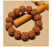 Prayer Bead Bracelets, 19Mm Nepalese Rudraksha Bodhi Beaded Bracelet Buddha Prayer Rosary Unisex for Meditation Chanting Mala