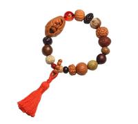 Prayer Beads,Beaded Bracelets,Five Elements Bodhi Gold, Wood, Water, Fire, Earth, 18 Seeds, Multi Treasure Bodhi Zi Handstring Loop Buddha Bead Bracelet Art Jewelry(Fire)