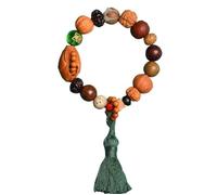 Prayer Beads,Beaded Bracelets,Five Elements Bodhi Gold, Wood, Water, Fire, Earth, 18 Seeds, Multi Treasure Bodhi Zi Handstring Loop Buddha Bead Bracelet Art Jewelry(Wood)