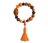 Prayer Beads,Beaded Bracelets,Five Elements Bodhi Gold, Wood, Water, Fire, Earth, 18 Seeds, Multi Treasure Bodhi Zi Handstring Loop Buddha Bead Bracelet Art Jewelry(Soil)