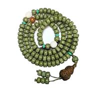 Prayer Beads,Beaded Bracelets,Natural Green Bodhi Root Beaded Bracelet 108 Natural Gradient Bodhi Buddha Beads Mala Rosary Meditation Prayer Women Men Jewelry(A)