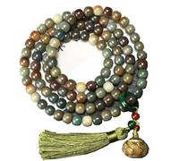 Prayer Beads,Beaded Bracelets,Natural Green Bodhi Root Beaded Bracelet 108 Natural Gradient Bodhi Buddha Beads Mala Rosary Meditation Prayer Women Men Jewelry(B)