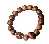 Prayer Beads,Beaded Bracelets,Rosewood Carved Six Character True Words Buddha Bead Hand String Barrel Bead Running Ring Single Loop Wood Bead Bracelet