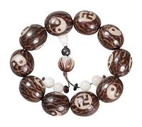 Prayer Beads,Beaded Bracelets,Tai Chi Bagua Bodhi Root Hand String Bodhi Handle Chain Buddha Beads Suitable Tibetan Buddhist Jewelry for Unisex(C)