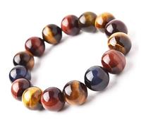 Prayer Beads,Beaded Bracelets,Tiger Eye Bracelet Stone Bead Crystals Bracelet Buddha Bead Handheld Men's and Women's Bracelet of Prayer Meditation Buddhist Prayer Mala Bracelet(6mm)