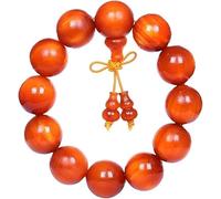 Prayer Beads,Beads Necklace, 15/18/20 mm Wood Tibetan Buddhist Handmade Beads Prayer Elastic with Gourd Pendant Macrame Unique Texture(Color:A,Size:18mm) (Color : B (