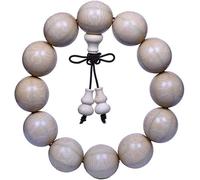 Prayer Beads,Beads Necklace,Bracelet, 15/18/20 mm Wood Bracelet Tibetan Buddhist Handmade Beads Prayer Elastic with Gourd Pendant Macrame Unique Texture(Color:A,Size:18mm) (Color : B (
