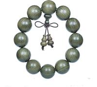 Prayer Beads,Beads Necklace,Bracelet, 15/18/20 mm Wood Bracelet Tibetan Buddhist Handmade Beads Prayer Elastic with Gourd Pendant Macrame Unique Texture(Color:A,Size:18mm) (Color : B (