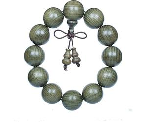 Prayer Beads,Beads Necklace,Bracelet, 15/18/20 mm Wood Bracelet Tibetan Buddhist Handmade Beads Prayer Elastic with Gourd Pendant Macrame Unique Texture(Color:A,Size:18mm) (Color : B (