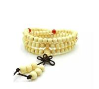 Prayer Beads Buddhist Tibetan Bracelet Sandalwood Necklace Meditation 108 Mala-Yellow
