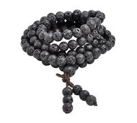 Prayer Beads Mala Beads Mala Buddhist Prayer Beads, 108 Natural Lava Rock Stone Bead Necklace Bracelet, 8mm Meditation Yoga Tibetan Inspired Jewelry