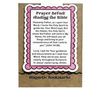 Prayer Before Reading The Bible Magnetic Bookmark, Bible Magnetic Bookmarks, Magnetic Scripture Bookmarks Christian, Christian Gifts (Pink,1Pc)