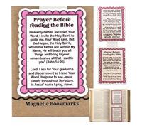 Prayer Before Reading The Bible Magnetic Bookmark,Christian Scripture Bookmark,Bible Magnetic Bookmarks, Nvite The Holy Spirit Into Your Scripture Reading, Christian Gifts (1PC)