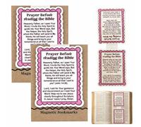 Prayer Before Reading The Bible Magnetic Bookmark, Christian Scripture Bookmarks with Holographic Finish, Double-Sided Bible Quotes Folded Bookmark, Perfect for Bibles, devotionals, journals (2)