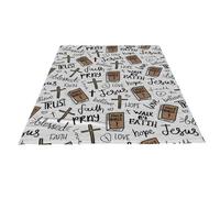 Prayer Blanket - 80×60 Inches Praying Carpet, Lightweight Religious Scripture Mat, Flannel Warm Jesus Religious Collectibles | Soft Women Faith Christian Blankets for Travel Hotel Garden Indoor