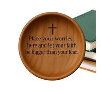 Prayer Bowl - 5 inch Blessing Bowls for Spiritual Reflection, Daily Blessings with Decorative Charm, Christian Home Decor for Living Room, Bedroom, Entryway, Church, Altar, Gift Ready