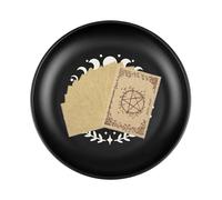 Prayer Bowl, Phase Moon Ritual Plate, 5.51x5.51x0.59 Inches Multifunctional & Meditation Practices, Vintage Religious Holder Plates for Ceremony Decoration, Praying Tradition, Symbolism, Event