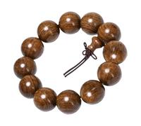 Prayer Bracelet, Wrist Beads for Men - Golden Sandalwood Meditation Beads - Buddhist Men's Bracelets, Wooden Bracelets, Panty Bracelets, Religious Jewelry for Birthdays