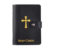 Prayer Card Holder Leather Holy Card Organizer for Religious Prayer Cards, Funeral Cards and Religious Items Catholic. Three Prayer Cards are Included in This Set.