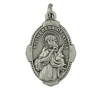 Prayer Cards and Saint Medals | Great Catholic Gift for First Communion, Confirmation, and Graduation | Variety of Popular Saints and Religious Figures | Christian Accessories (Saint Teresa of Avila)