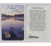 Prayer Cards I Said a Prayer Laminated Religious ~ Silver Foil Motif Wallet Size