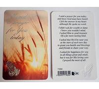 Prayer Cards I Said a Prayer Laminated Religious ~ Silver Foil Motif Wallet Size