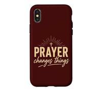 Prayer Changes Things Christian Faith Cross Jesus Bible Case for iPhone X/XS