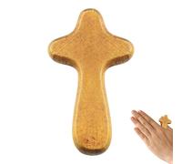Prayer Cr-oss Small Wooden Cr-osses Wooden Cr-oss Ornament 1/24 Pcs Holding Cr-oss Small Pocket Hand Cr-osses For Christmas Christian Church Jesus Cr-oss Bulk