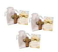 Prayer Cross Gift, Handcrafted Wooden Cross with Inspirational Card & Drawstring Bag,Prayer & Comfort - Unique Christian Gift,Pocketing Faith Sanctuary for Prayer,Easter Gifts (3PC)