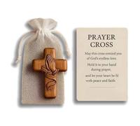 Prayer Cross Gift,Handmade Wooden Holding Cross - Christian Gifts for Women & Goddaughters,Baptism Gi/ft,Pocket Cros/s,Woode/n Prayer Cr/oss for Comfort & Faith,Woo/den Cro/ss for Christian Gifts
