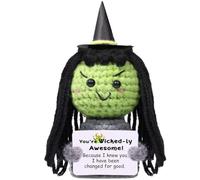 Prayer Emotional Support Crochet Animals Wicked Dolls Gifts Wicked Witch of The West Crochet Funny Positive Wicked Gifts Handmade Cheer Dolls for Women/MoM Men Birthday (Black)