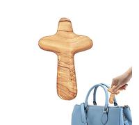 Prayer for Hand - Olive Wood Pocket from the Holy Land | Clinging, Hand, Holding Crosses from the Holy Land, Small Wooden Crosses, Pocket, Comfort for Praying