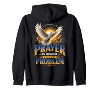 "Prayer is Bigger Than the Problem" Faith Dove Spiritual Zip Hoodie