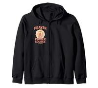 Prayer is My Power Source, Faith + Energy Minimal Clothing Zip Hoodie