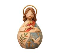 Prayer Keepsake Box - Virgin Mary & Jesus Resin Religious Jewelry Box