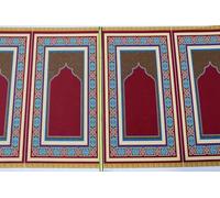 Prayer Mat Fabric as one long continuous length | Ideal for large events, friday jumuah, Ramadhan, Eid, weddings, funerals, parties | Musallah Janamaz Musalla Rug (Burgundy, Row of 5)