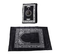 Prayer Mat for Travelling Islamic Prayer Mat Muslim Prayer Rug Seccade Washable Namaz (Black)
