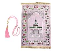 Prayer Mat - Portable Soft Religious Mat, Foldable Padded Design with Beads, Travel-Friendly Prayer Rug, Home Spiritual Accessory, Meditation Mats for Adults Kids Men Women Beginners