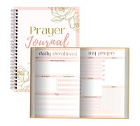 Prayer Notebook - Religious Prayer Notebook | Christian Art Journal | Notebook | Spiral Bound Organizers, Planners, Daily Devotional Guided Journal Devotion Bi Study Supplies