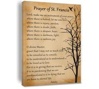 Prayer of St. Francis Quote Saint Francis Peace Prayer Poster Canvas Wall Art Painting Home Bedroom Living Room Decor Christian Prayer Gifts Framed 16 * 24 inch