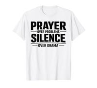 Prayer Over Problems Faith Over Fear Christian Inspirational Value Graphic T-Shirt, Men, White, M