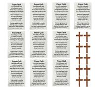 Prayer Quilt Sewing Patchwork - 10 Sets Pocket Prayer Quilt Panel Squares with Small Wooden Crosses, Christian Sewing Project